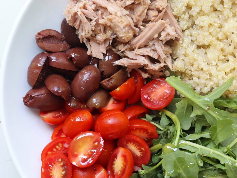 Mediterranean Quinoa and Tuna Power Bowl