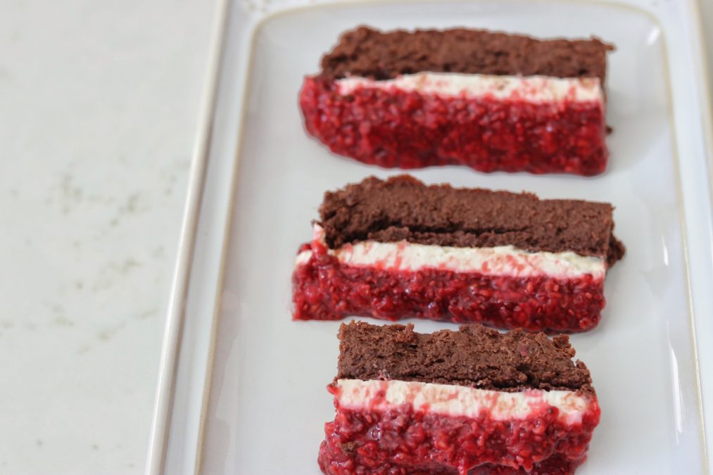 Black Bean Brownies with Cream Cheese and Raspberry Chia Jam
