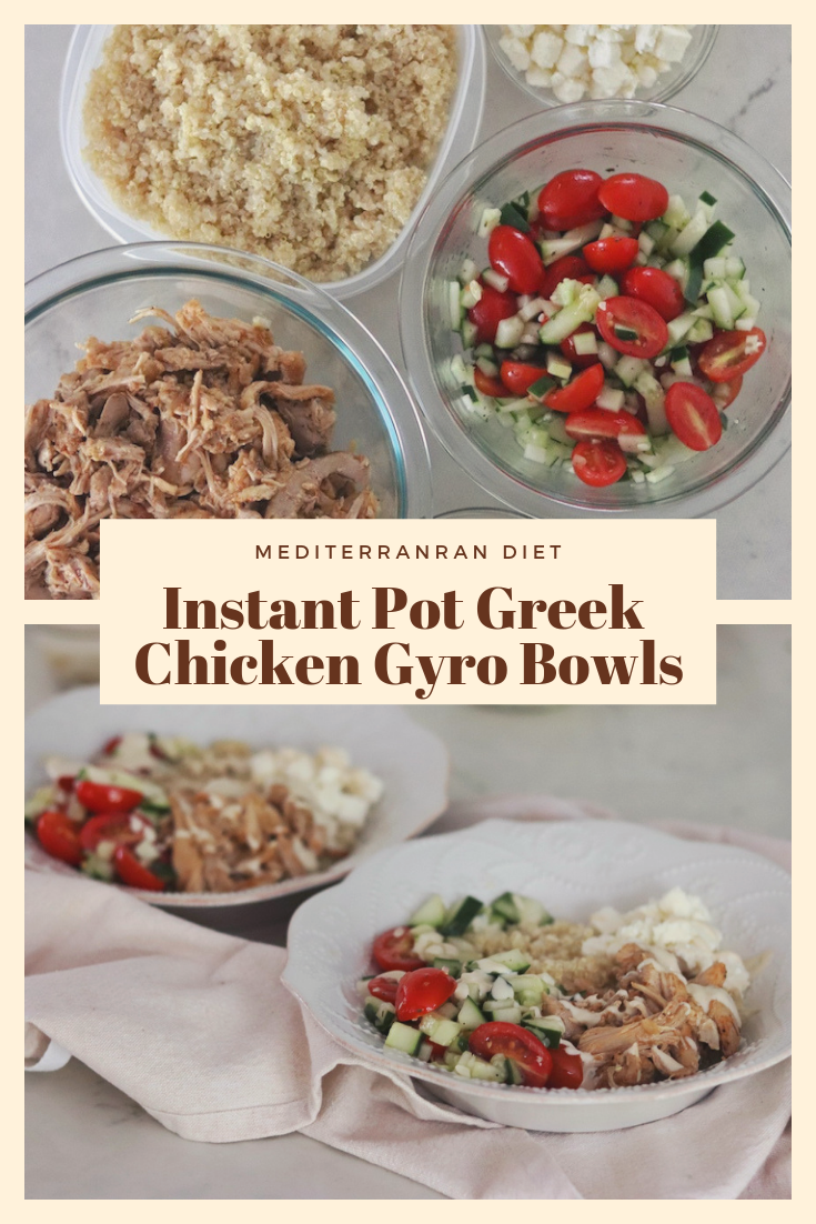 Instant Pot Greek Chicken Gyro Bowls Pinterest Graphic