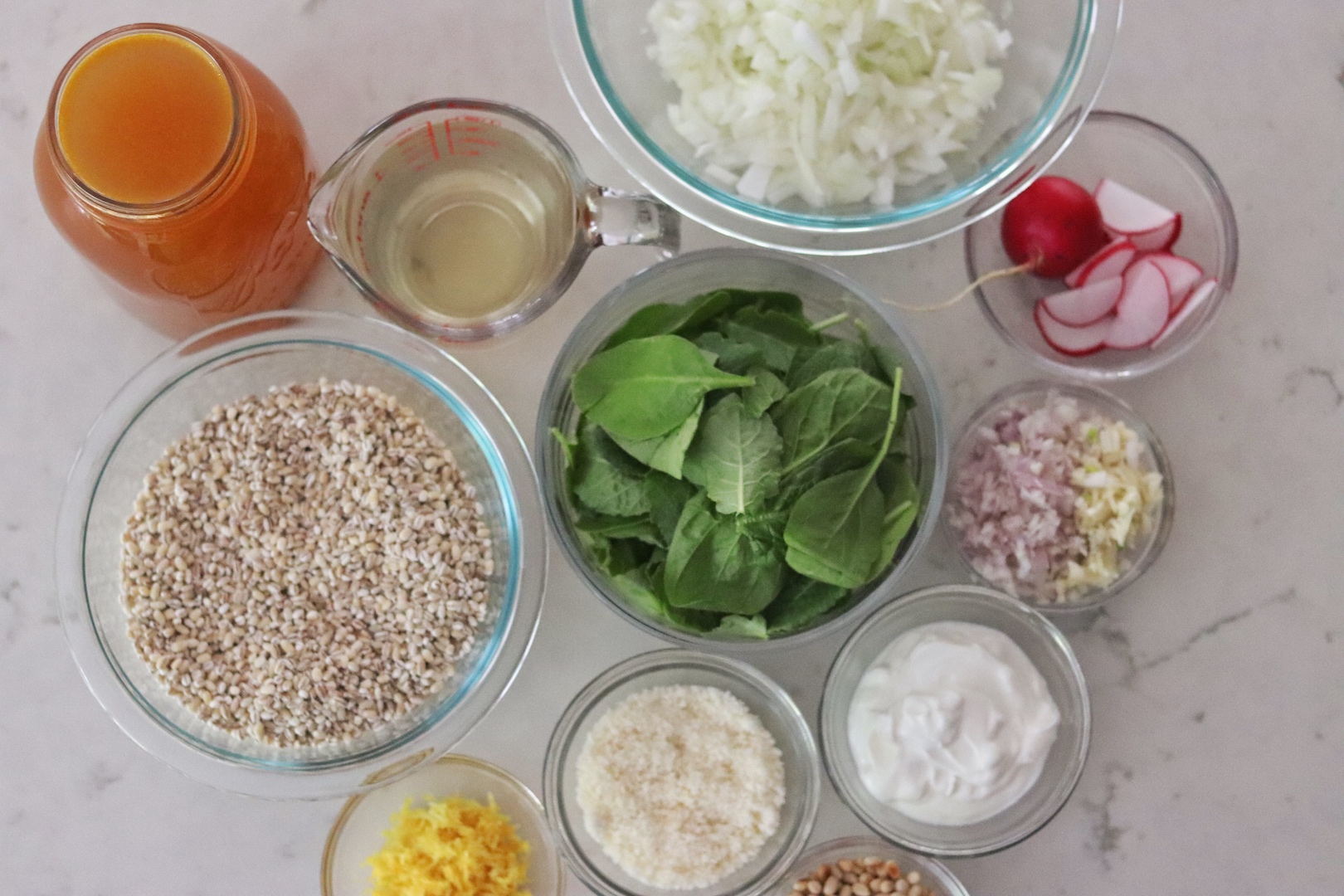All ingredients for Instant Pot Barley Risotto 